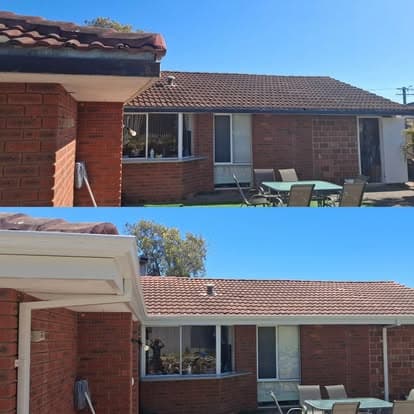 Gutter replacement before and after result